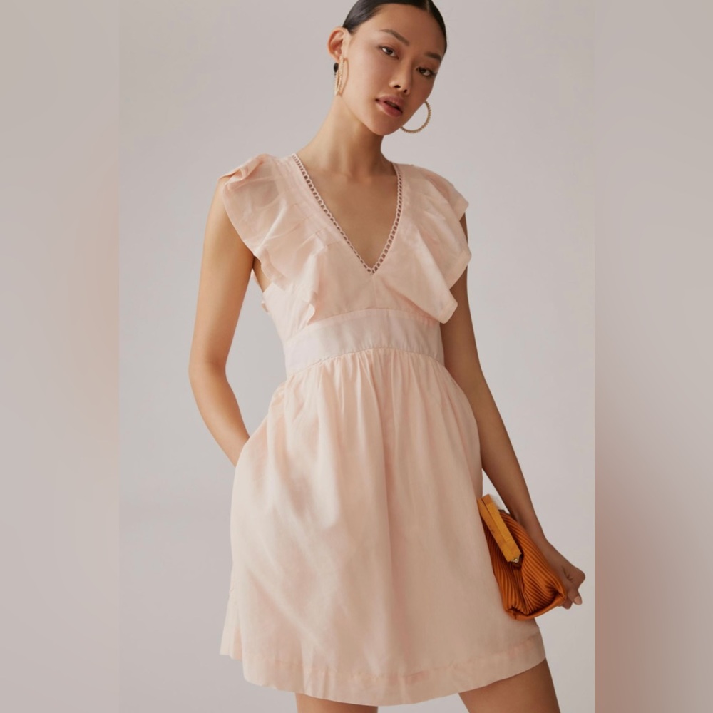 Anthropologie V-Neck Plunge Tunic Mini Dress - Picture 3 of 14